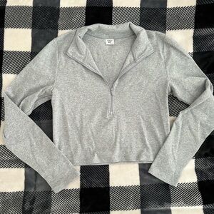 Aritzia Sunday Best Crop 1/4 Zip Long Sleeve